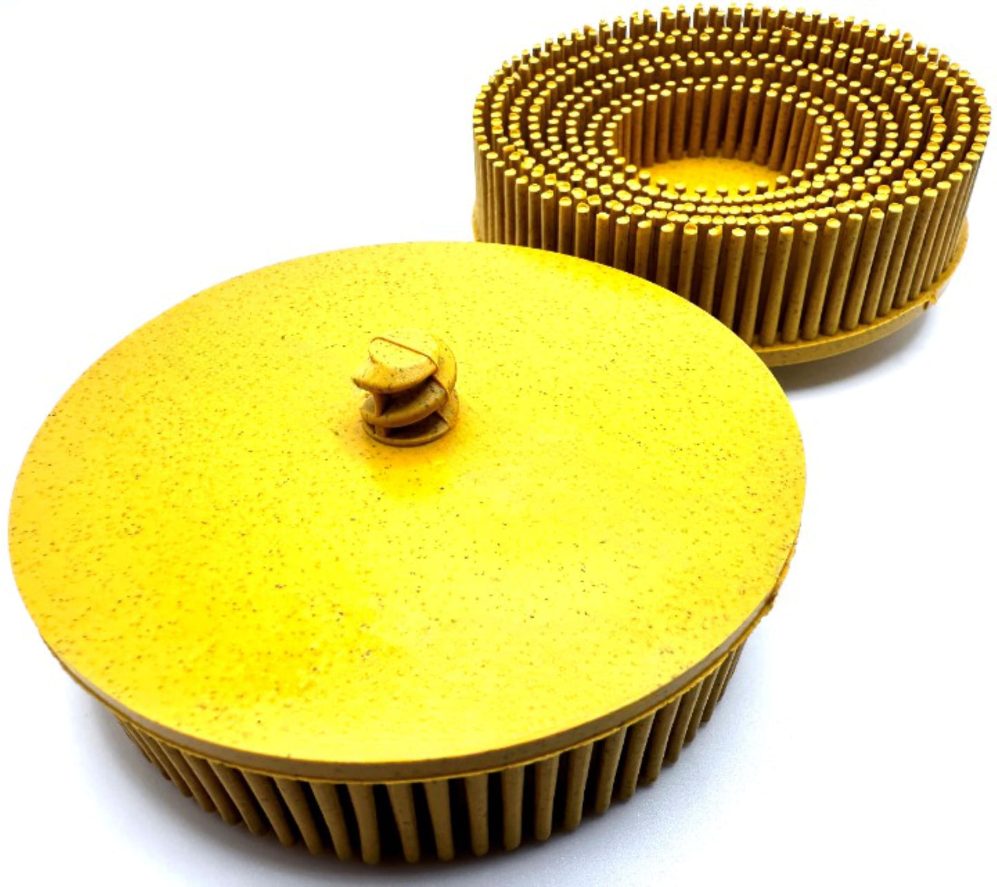 Pro-Graad 5 Pack 3" 80 Grit Yellow R-Type Bristle Disc | Ceramic-Aluminum Oxide Abrasive Bristle Disc with Quick Change Roll Lock | Pack of 5 | Yellow