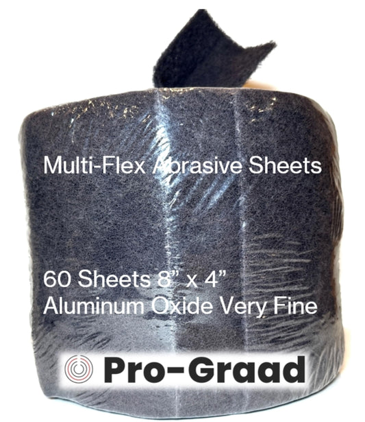 Pro-Graad Multi-Flex Abrasive Sheets 8” x 4” A-VFN Maroon Aluminum Oxide - Very Fine, Ultra Flexible and Conformable for Cleaning or Fine Finishing - Convenient Dispenser, 07521, 1 Roll/60 Sheets