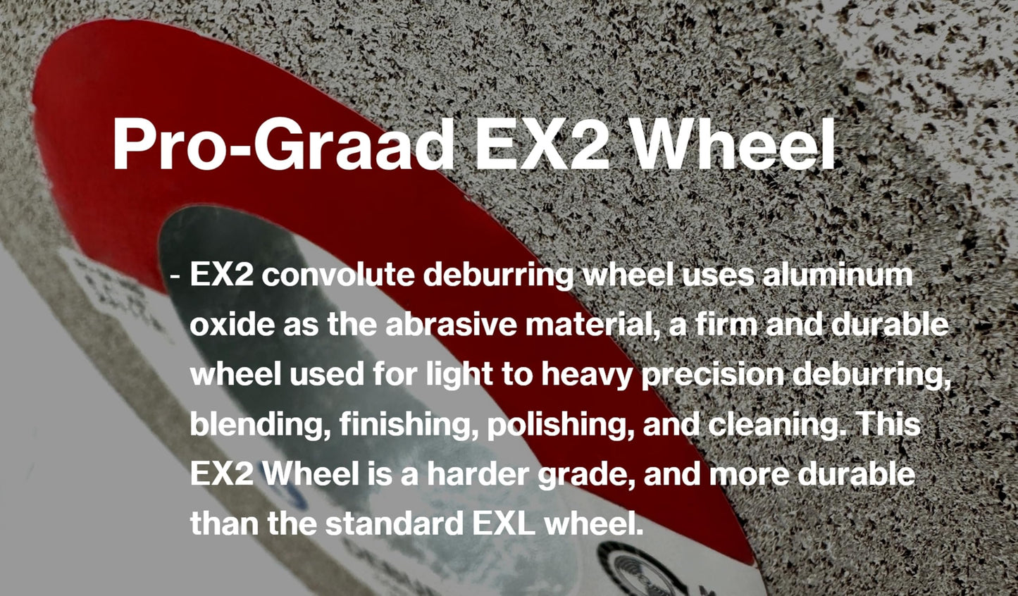 Pro-Graad EX2 Convolute Deburring Polishing Wheel - 8" x 1" x 3" 8A Medium Grit Aluminum Oxide - Extra Durable - Metal Deburring, Finishing and Polishing Wheel - Convolute - 17219 - (1 Pack)