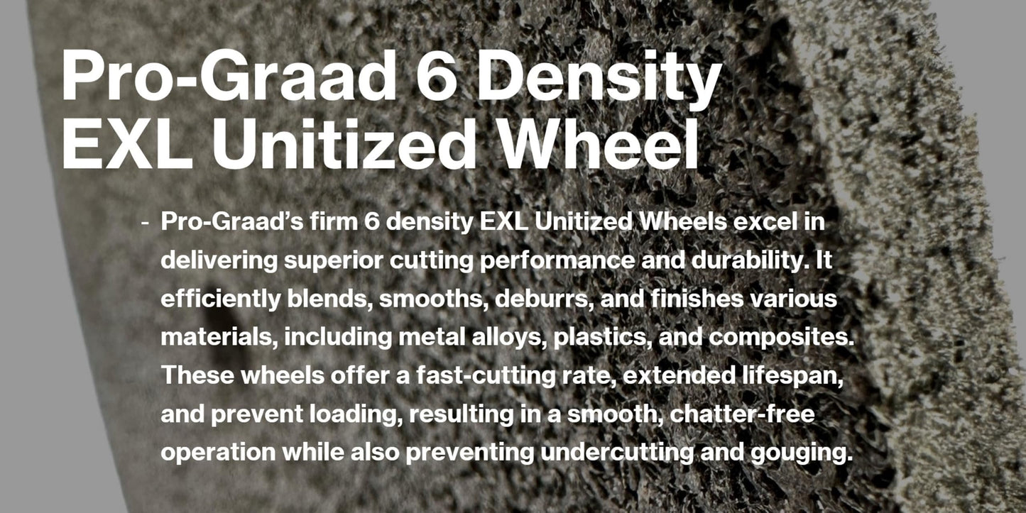 Pro-Graad EXL Unitized Wheel, Aluminum Oxide, 6" Diameter x 1/8" Wide x 1/2" Arbor, 6A Medium | 27974 | (Pack of 1)