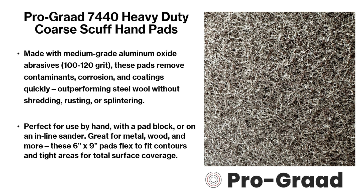 Pro-Graad Premium 7440 6"x9" Tan Coarse Scuff Pads, 10 Pack, Scuffing, Scouring, Sanding, Paint Primer Prep Adhesion Scratch-Surface Preparation For Automotive Car Auto Body Repair Woodworking Wood