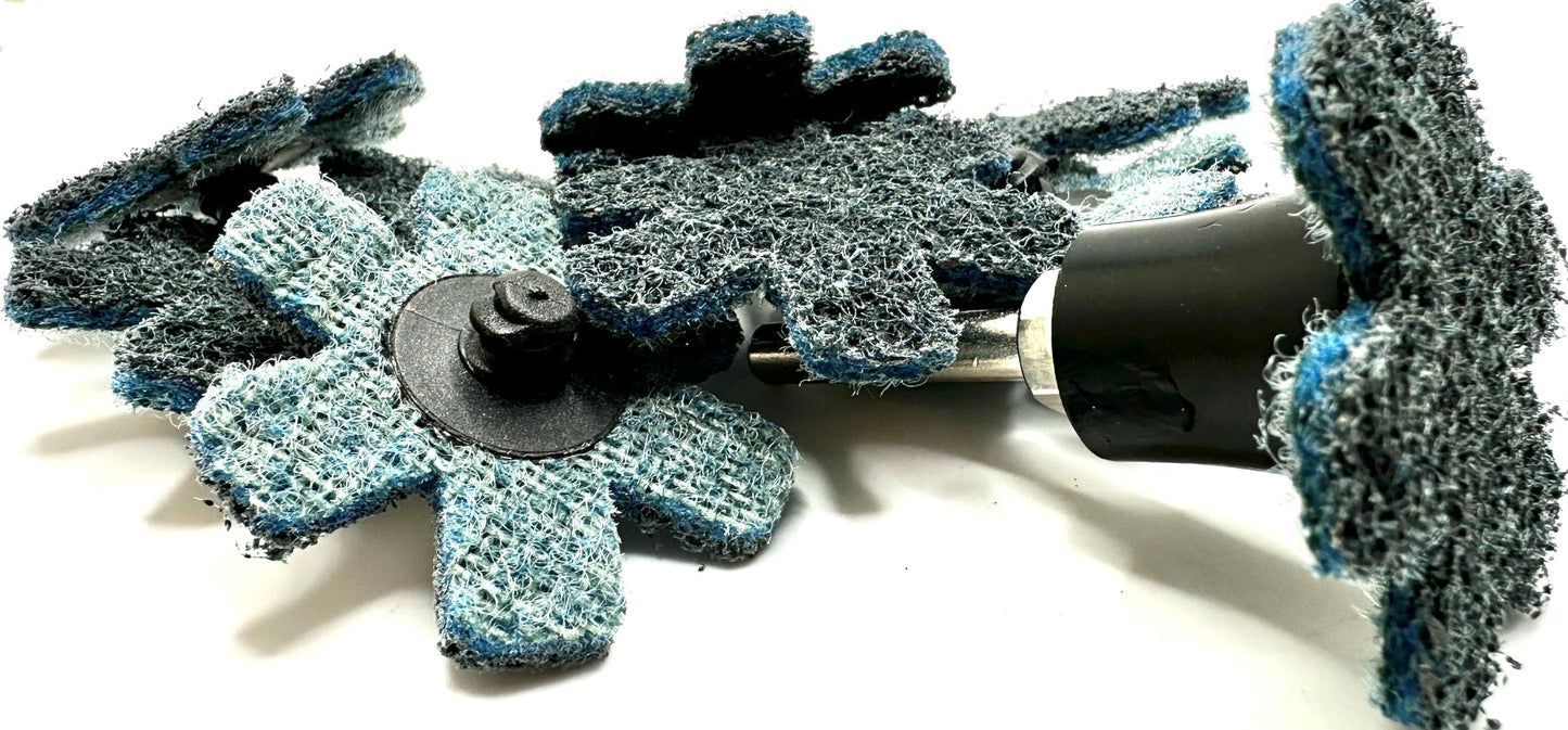 Pro-Graad 10 Pack 2” Very Fine Quick Change Surface Conditioning Stars, Ideal for Deburring, Polishing, Blending inside of cylinders, pipe, tubing, for Aluminum, Steel, Titanium - Includes Holder