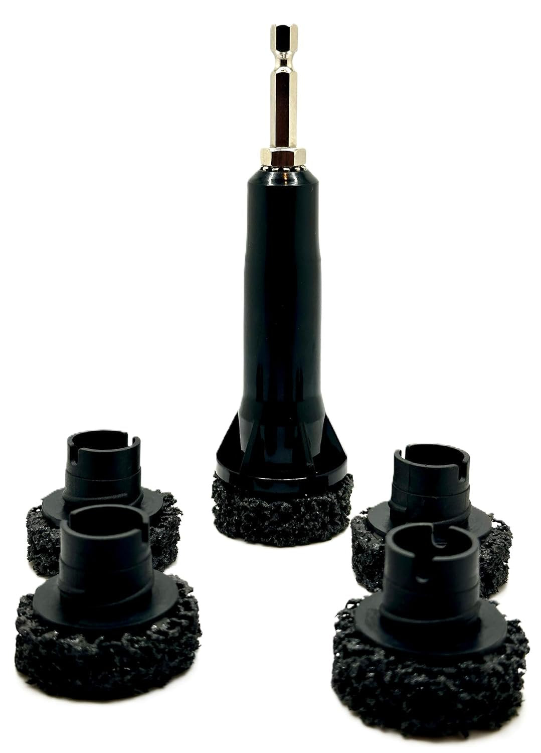 Pro-Graad Wheel Hub Resurfacing Kit, Brake Hub Cleaning Pad 6 Piece Kit – Hub Surface & Stud Cleaner – Quick Rust Removal for Lug Studs & Rotors, Fits Power Drill, Includes Holder & 5x 1-1/2” Discs