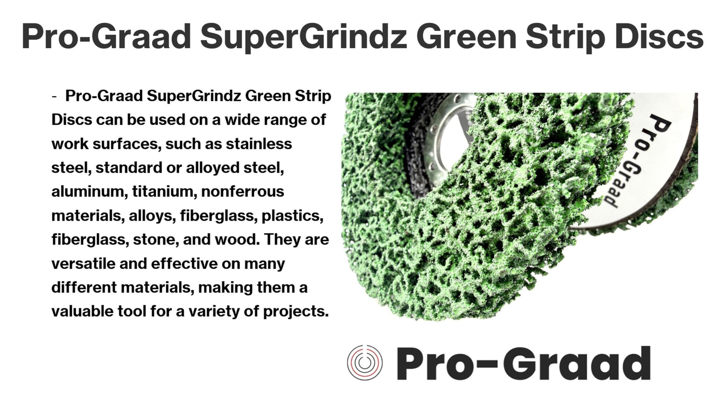 Pro-Graad 5 Pack Strip Disc Stripping Wheels 4.5" x 7/8" Stripping Discs Wheel for Angle Grinder Clean and Remove Paint Coating Rust Welds Oxidation, Green, Pack of 5