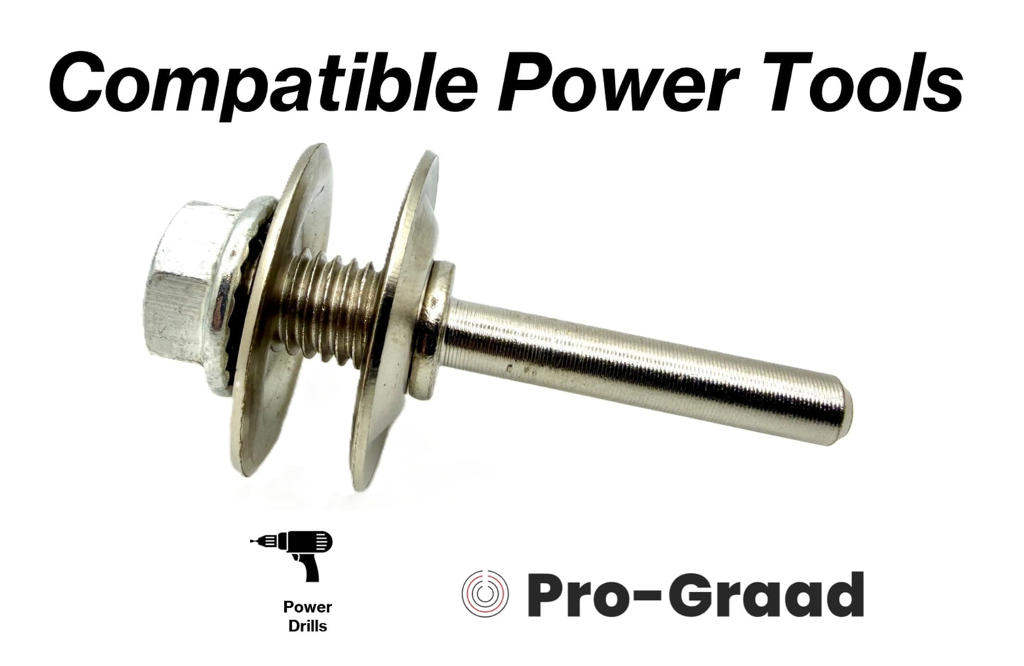 Pro-Graad W-23M6 3/8 Arbor Mounting Mandrel, Drill Arbor Adapter Wheel Mandrel, for Buffing, Polishing, Grinding & Unitized Wheels, Fits 3/8" Hole - Width up to .38", Features 6mm 0.23” Shank (1-Pack)