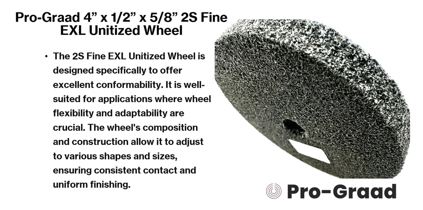 Pro-Graad EXL Unitized Wheel, Silicon Carbide, 4" Diameter x 1/2" Wide x 5/8" Arbor, 2S Fine | 27942 | (Pack of 2)