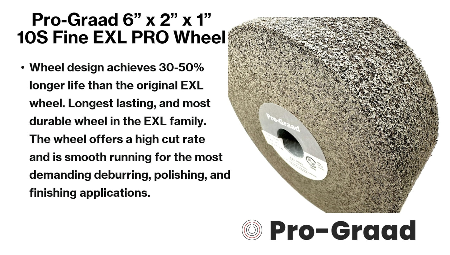 Pro-Graad EXL PRO Convolute Deburring Polishing Wheel - 6" x 2" x 1" 10S Fine Silicon Carbide - Professional Grade - Metal Deburring, Finishing and Polishing Wheel - 1 Pack