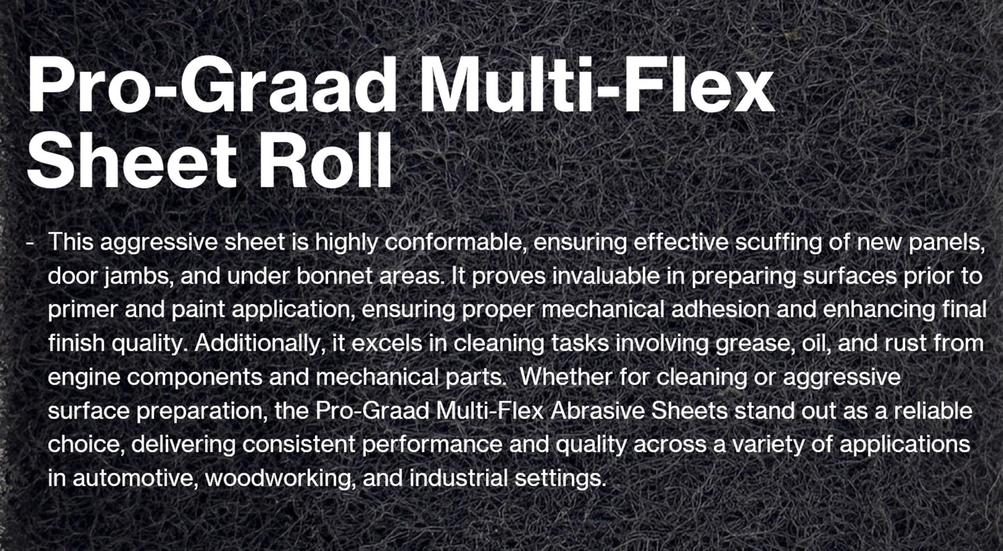 Pro-Graad Multi-Flex Abrasive Sheets 8” x 4” A-VFN Maroon Aluminum Oxide - Very Fine, Ultra Flexible and Conformable for Cleaning or Fine Finishing - Convenient Dispenser, 07521, 1 Roll/60 Sheets