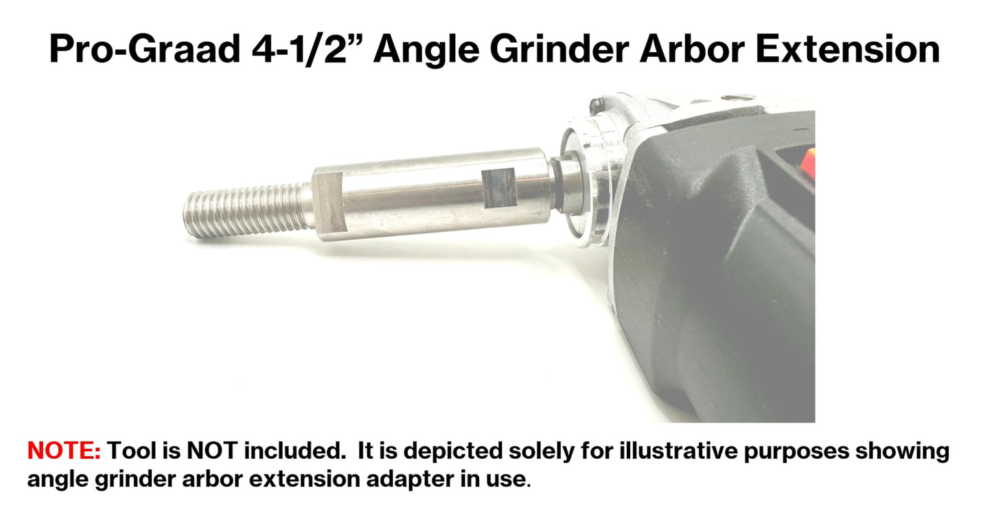Pro-Graad 4-1/2" Stainless Angle Grinder Arbor Extension, 1-1/2” Thread Length, Additional Threads On Power Tools with 5/8”-11 Thread Arbor, Angle Grinder Extender Shaft for Buffing & Airway Wheels