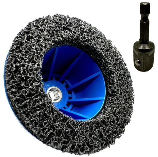 Pro-Graad 6” Professional Brake Hub Cleaning & Resurfacing Kit – 6” Silicon Carbide Disc with Drill Adapter – Wheel Hub, Rim & Rotor Rust Removal Tool for Cars, Vans, Trucks & Sprinters