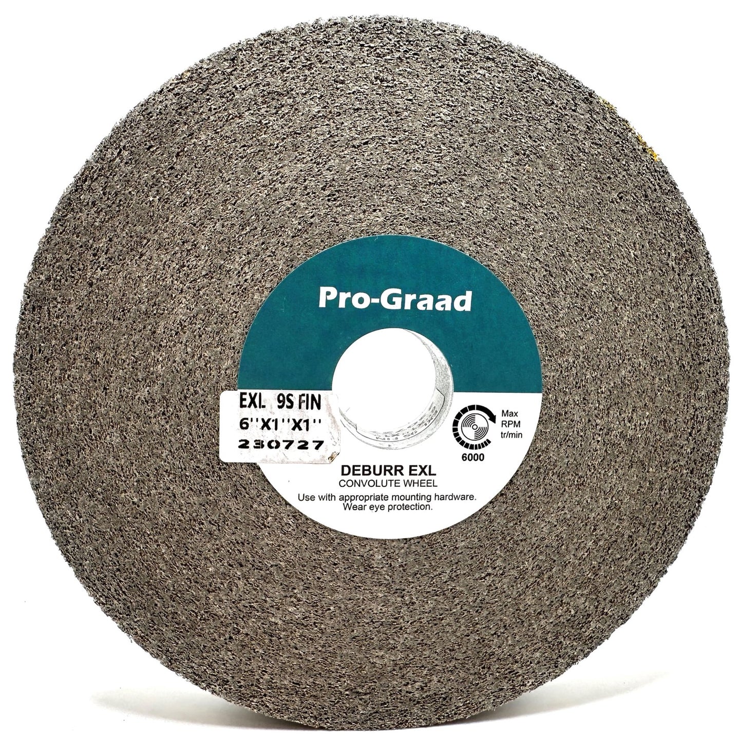 Pro-Graad EXL Deburring Wheel - 6" x 1" x 1" 9S Fine Grit - Silicon Carbide - Metal Deburring, Finishing and Polishing Wheel - Convolute - 05132 - (1 Pack)