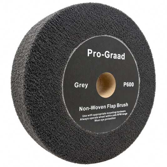 Pro-Graad Flap Brush Finishing Wheel 8" x 2", Gray P600 Grit, 1 Pack
