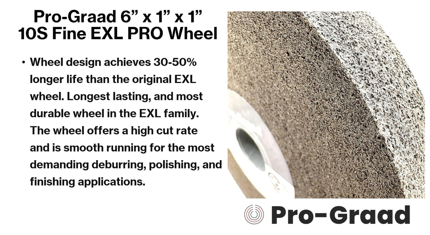 Pro-Graad EXL PRO Convolute Deburring Polishing Wheel - 6" x 1" x 1" 10S Fine Silicon Carbide - Professional Grade - Metal Deburring, Finishing and Polishing Wheel - 94917 - 1 Pack