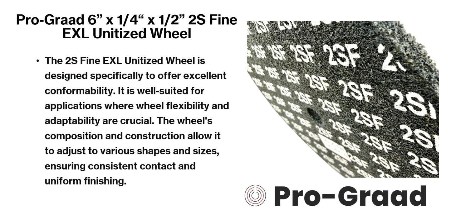 Pro-Graad EXL Unitized Wheel, Silicon Carbide, 6" Diameter x 1/4" Wide x 1/2" Arbor, 2S Fine | 13741 | (Pack of 1)
