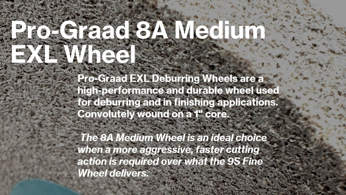 Pro-Graad EXL Deburring Wheel - 6" x 1/2" x 1" 8A Medium Grit - Aluminum Oxide - Metal Deburring, Finishing and Polishing Wheel - Convolute - (1 Pack)