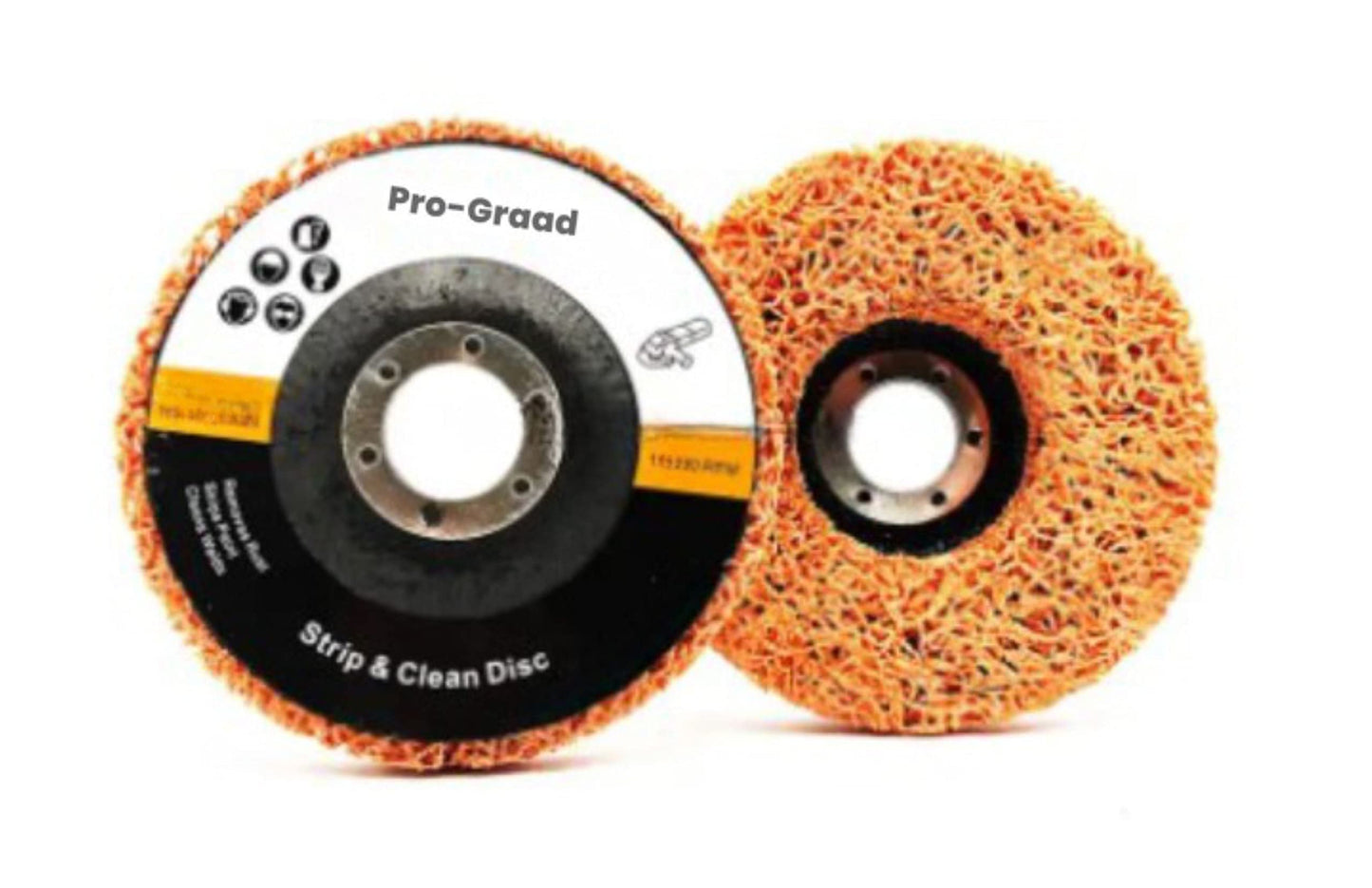Pro-Graad SuperGrindz 5 Pack 4" x 5/8" Orange Ceramic Grain Extra Coarse Long-Life Strip Discs Stripping Wheel Fit Angle Grinder Clean Remove Strip Paint Coating Rust Welds Oxidation