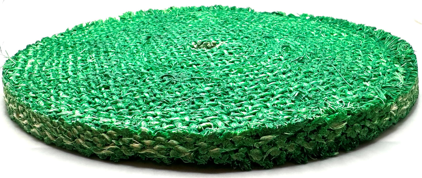 Pro-Graad 8 inch Green Dip Treated Rigid Full Sisal Buffing Wheel, 5/8 inch Arbor Hole, 1/2 inch Thickness, 1/4 inch Sewn, for Cut Buffing Steel, Stainless Steel, Ferrous Metals, 2 Pack