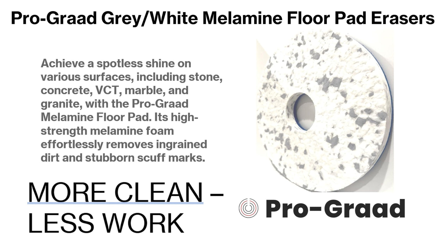 Pro-Graad 20” 505mm Grey/White Melamine Eraser Floor Pad, 73999, 5 Pack