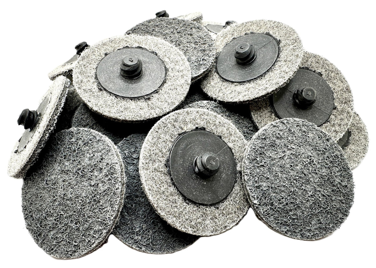 Pro-Graad Quick Change Non-Woven Nylon Surface Conditioning Discs for Deburring Sanding Blending Polishing Paint Removal with Male R-Type Backing