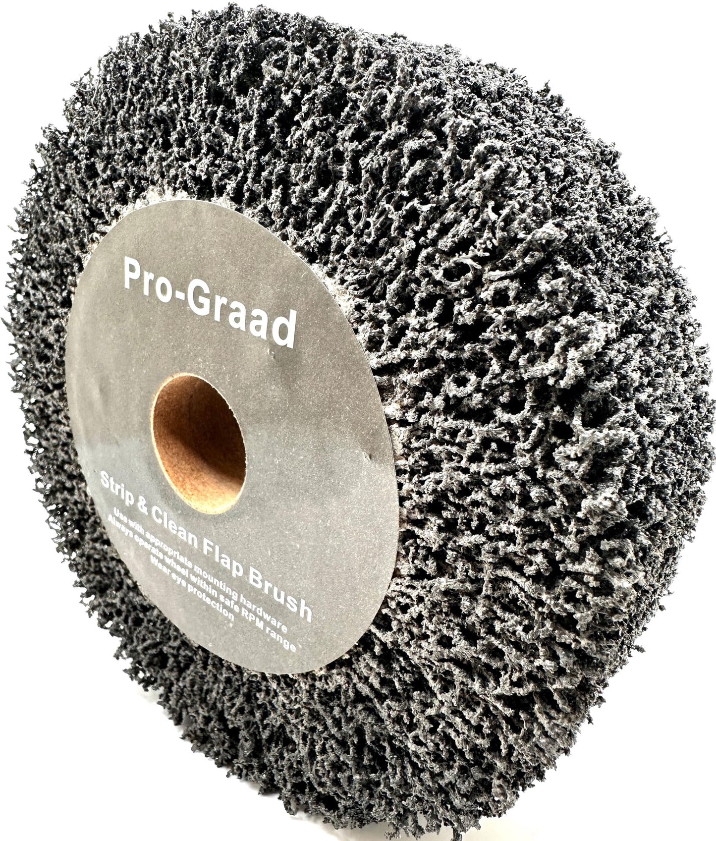 Pro-Graad 6” x 2” Black 40 Grit Extra Coarse Non-Woven Bench Grinder Strip & Clean Flap Brush Wheel, Metal Graining, Stripping, Rust & Paint Removal, Compatible for 1/2”, 5/8”, 3/4" Arbor