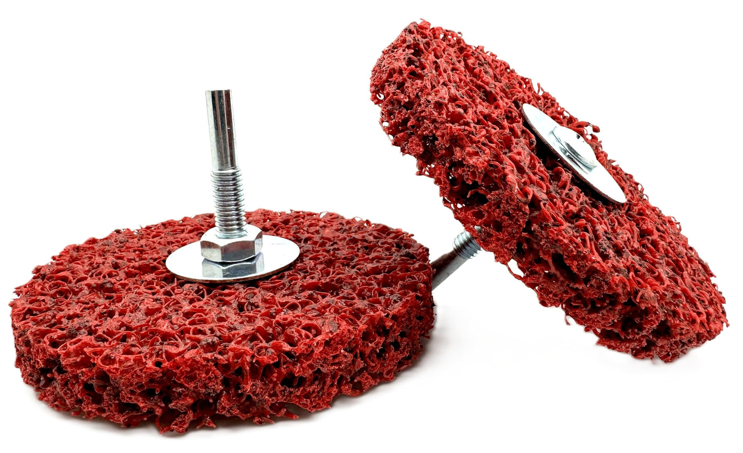 Pro-Graad 2 Pack Paint Stripping Disc Drill Attachment | 4" x 1/2" Wide with 1/4" Shaft | Strip & Clean Discs Remove Paint Coating Rust | Red Heavy Duty Extra Coarse | Pack of 2