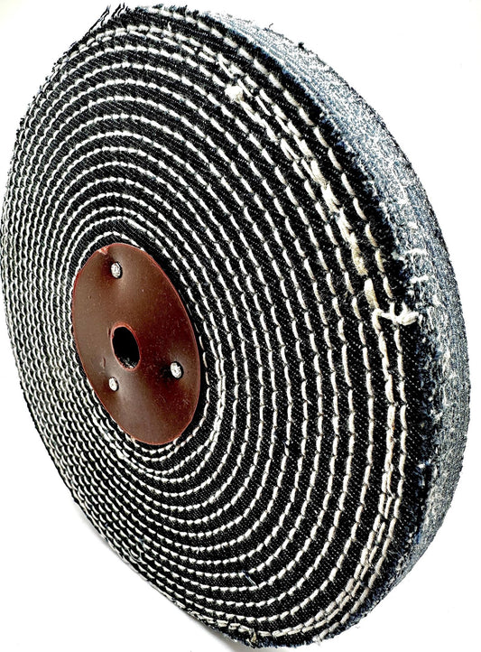 Pro-Graad 1 Pack 8” Denim Buffing Wheel 8 inch x 5/8 inch Arbor Hole Extra Thick Denim Spiral Sewn Buff for Bench Grinder & Buffers, 2X Durability – Pack of 1