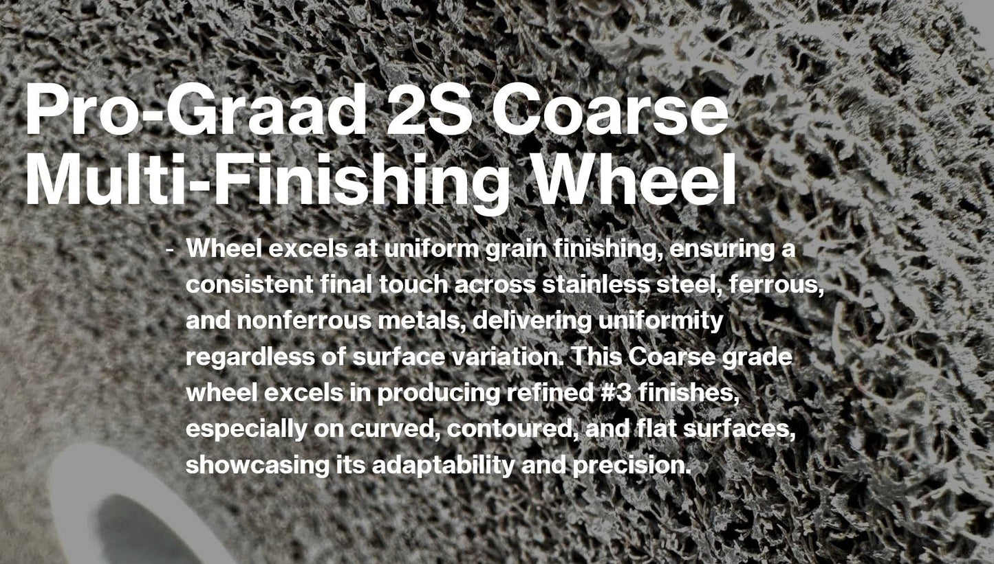 Pro-Graad Multi-Finishing Wheel – 6” x 1” x 1” 2S Coarse Silicon Carbide - Stainless Steel Finishing Convolute Wheel - 13170 – for #3 Finish - 1 Pack