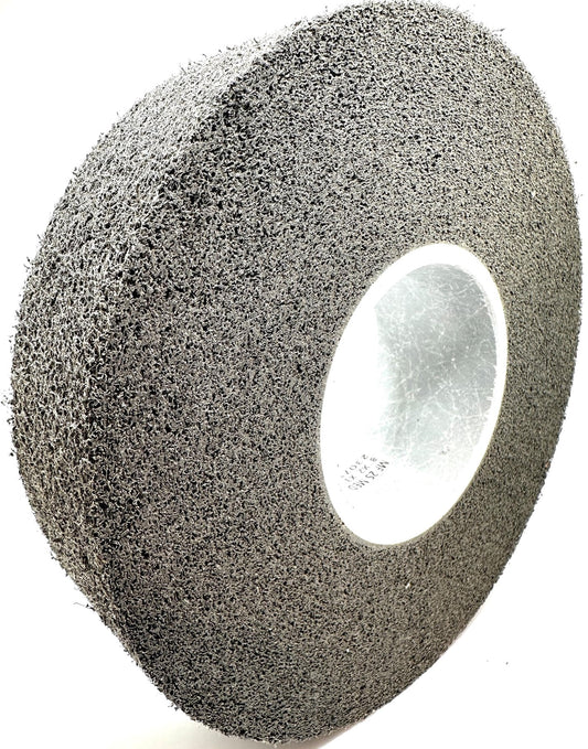 Pro-Graad Multi-Finishing Wheel – 8” x 2” x 3” 2S Medium Grit Silicon Carbide - Stainless Steel Finishing Convolute Wheel – for #4 Finish - 1 Pack