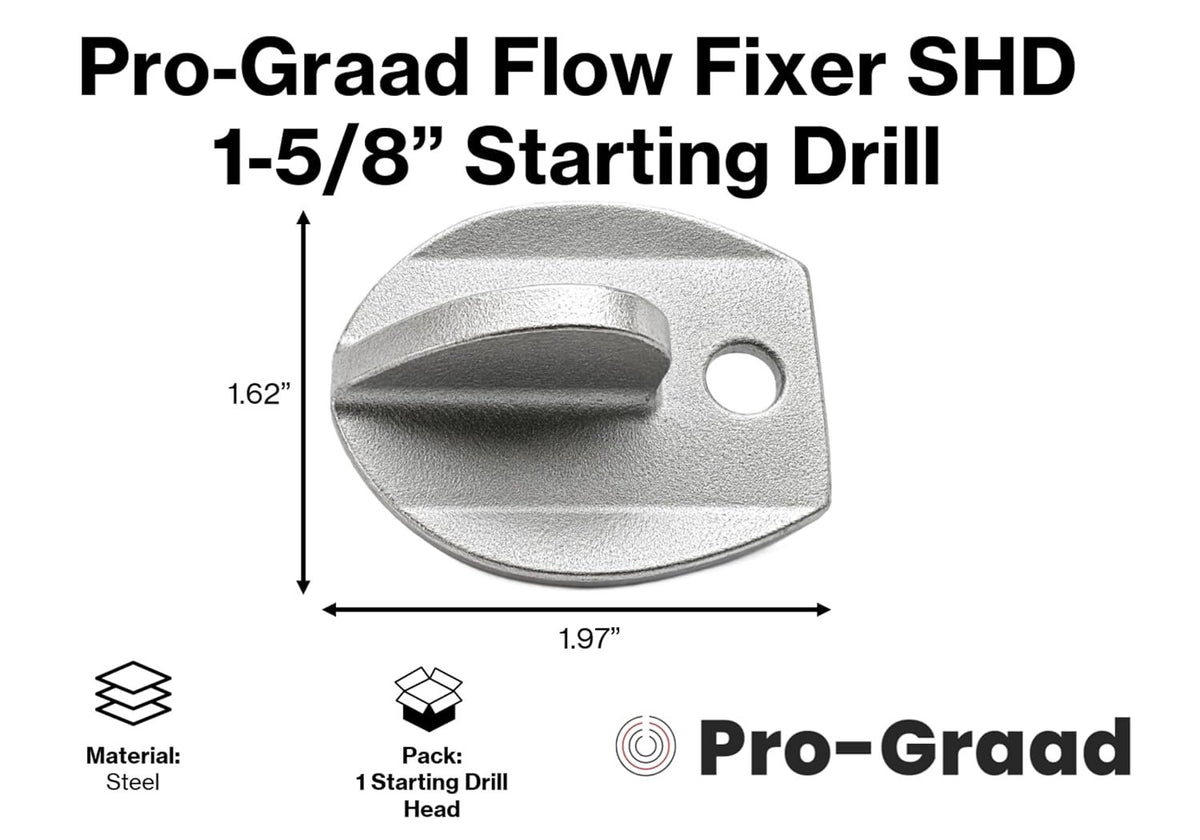 FlowFixer SHD Spear Head Drain Cutter 1-5/8" Starting Drill for 3"-4" Pipes