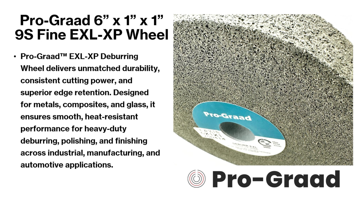 Pro-Graad EXL-XP Convolute Deburring Polishing Wheel - 6" x 1" x 1" 9S Fine Silicon Carbide - Professional Grade - Metal Deburring, Finishing and Polishing Wheel – 60306 - 1 Pack