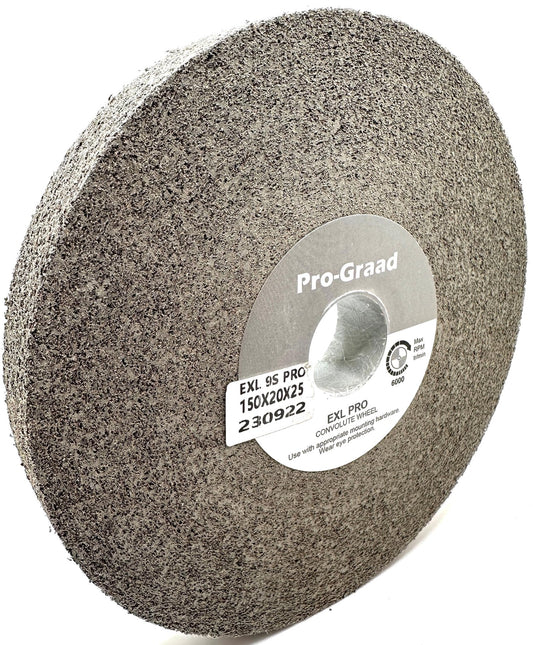 Pro-Graad EXL PRO Convolute Deburring Polishing Wheel - 6" x 3/4" x 1" 9S Fine Silicon Carbide - Professional Grade - Metal Deburring, Finishing and Polishing Wheel - (1 Pack)