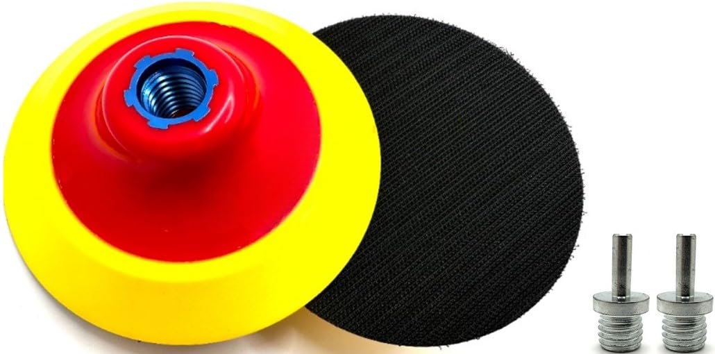 Pro-Graad 2 Pack 3" Premium Hook and Loop Backing Pads Foam Backer Pad with 5/8”-11 – 3 inch Backup Pads for use with Angle Grinder or Drill Sanding Polishing Discs – Includes 2pcs Drill Adapters