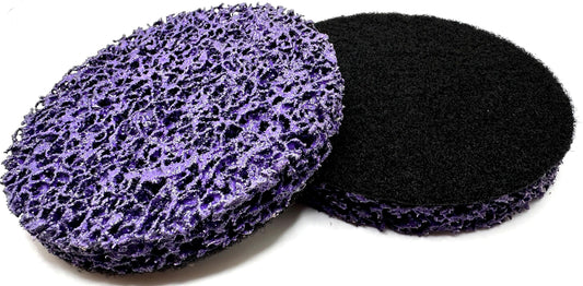 SuperGrindz 2 Pack 4” Diameter S XCS Hook & Loop Purple Coating Removal Disc, Silicon Carbide Extra Coarse Purple Clean & Strip Material, Strips Paint Coatings Rust, Cleans Welds, Pack of 2