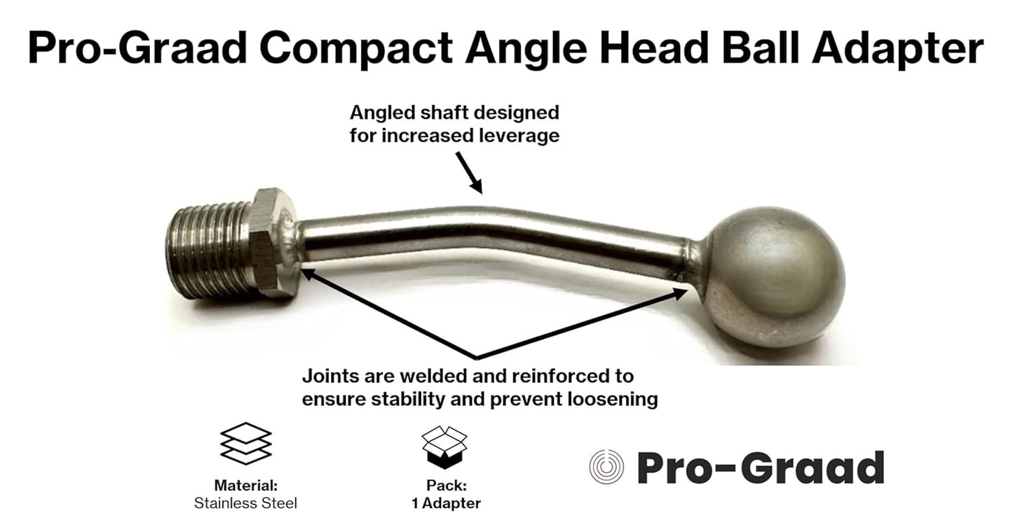 Pro-Graad Compact Angle Head Ball Adapter – Fits TapeTech, Columbia, Level 5, Drywall Master, NorthStar, Platinum, TapeWorm, BlueLine – Converts Corner Roller to Finisher Handle