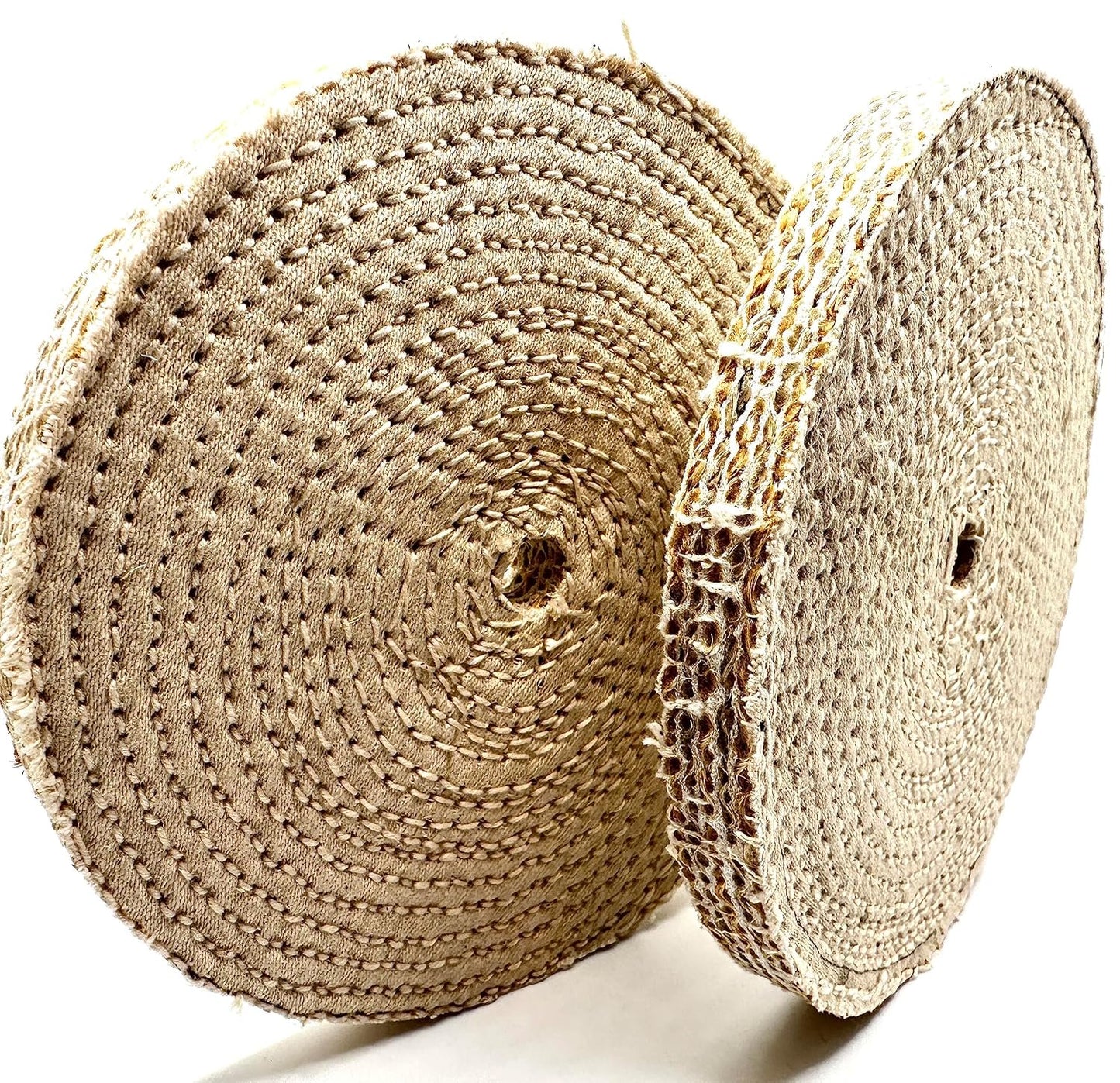 Pro-Graad 2 Pack 8" EOL Sisal Buffing Wheel, 8 inch x 11 Ply - 1/2 inch Thick x 5/8 inch Arbor Hole, Firm Sisal Spiral Sewn Buff for Bench Grinder, Ideal for Coarse Cut First Step Buffing – Pack of 2