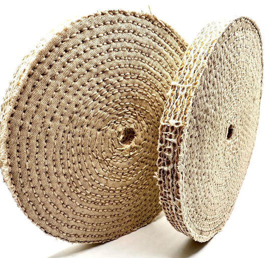 Pro-Graad 2 Pack 8" EOL Sisal Buffing Wheel, 8 inch x 11 Ply - 1/2 inch Thick x 5/8 inch Arbor Hole, Firm Sisal Spiral Sewn Buff for Bench Grinder, Ideal for Coarse Cut First Step Buffing – Pack of 2