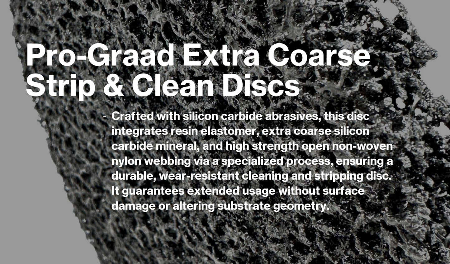 Pro-Graad 2 Pack 6” x 1/2” x 1/2" Strip & Clean Disc, Silicon Carbide Extra Coarse Cleaning Stripping Discs for Bench/Angle Grinder, Remove Paint Coatings Corrosion Rust Weld Cleanup, Black, Pack of 2