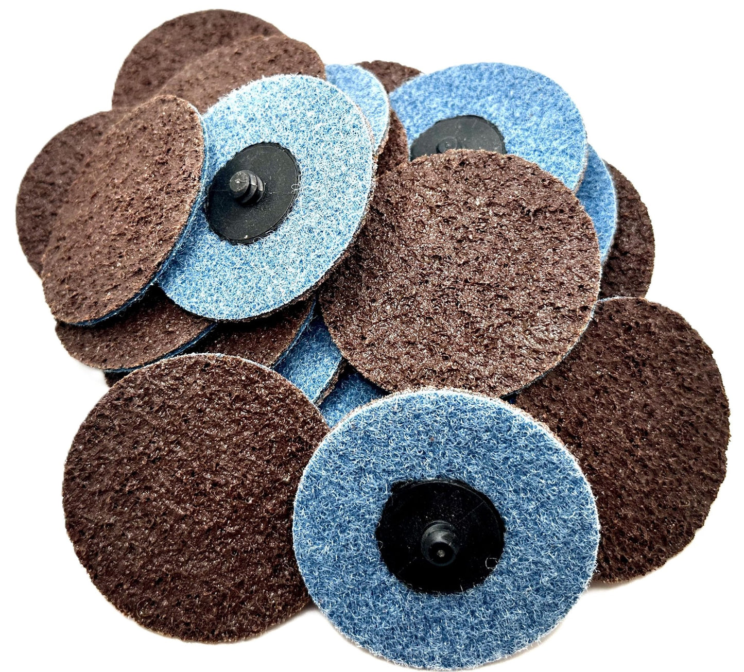 Pro-Graad 3” SE Coarse Roll Lock Quick Change Heavy Duty Non-Woven Surface Conditioning Discs for Deburring Sanding Blending Polishing Paint Removal with Male R-Type Backing, Brown (ACRS), 18082