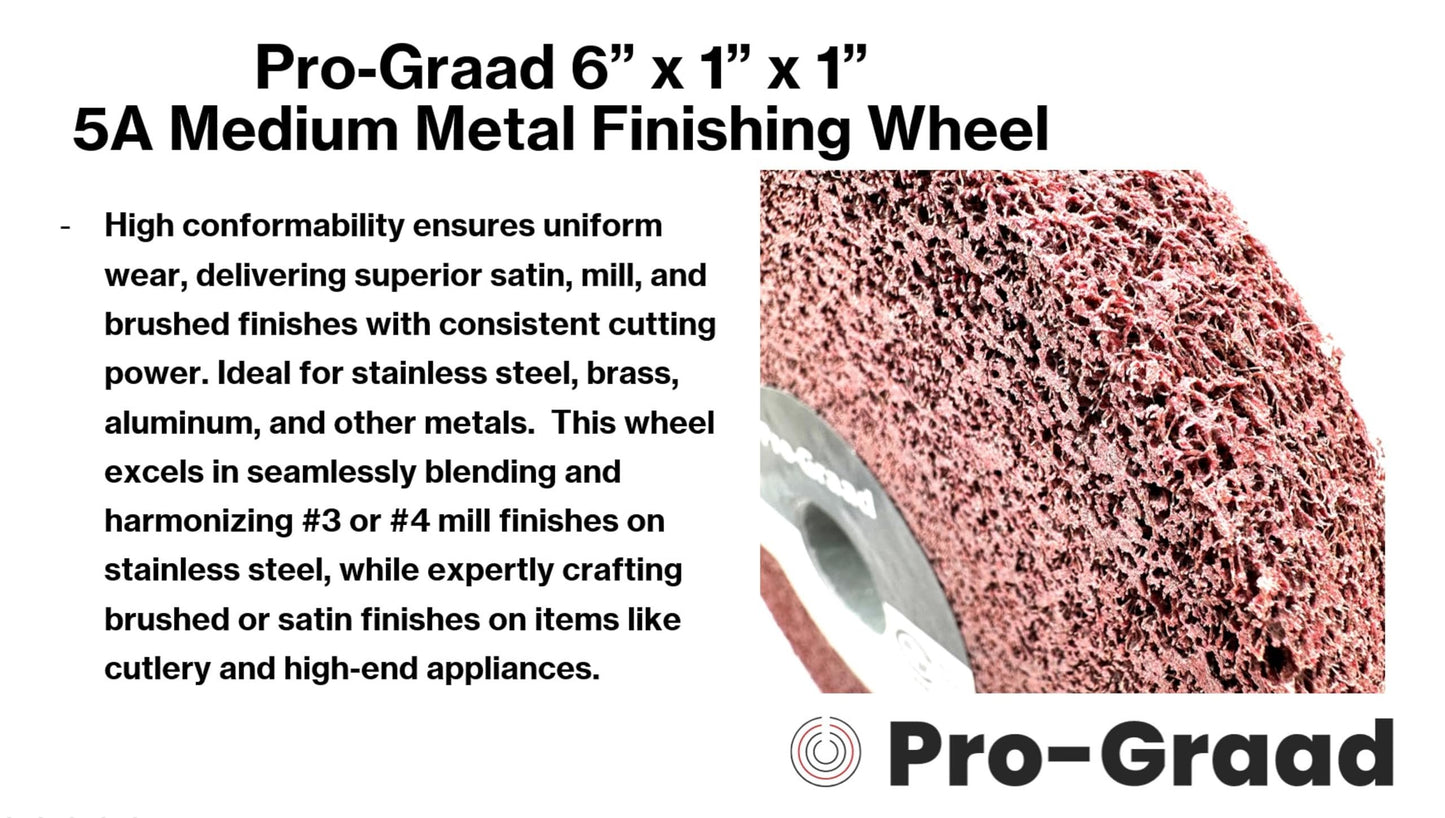 Pro-Graad Metal Finishing Wheel – Aluminum Oxide – Maroon Metal Finish Convolute Wheel – for #3 & #4, Brush, Satin and Mill Finishes – Pack of 1