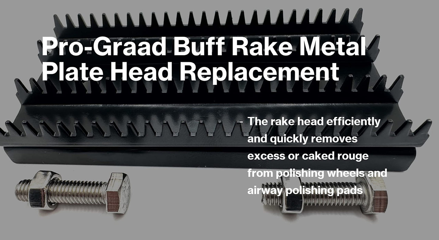 Pro-Graad Buff Rake Metal Plate Replacement | Buffing Wheel Rake Teeth Head with 2 Set Screws | Buff Rake Tool | Dress and Clean Buffing Wheel Surface for Compound and Residue Cleaning (Pack of 1)