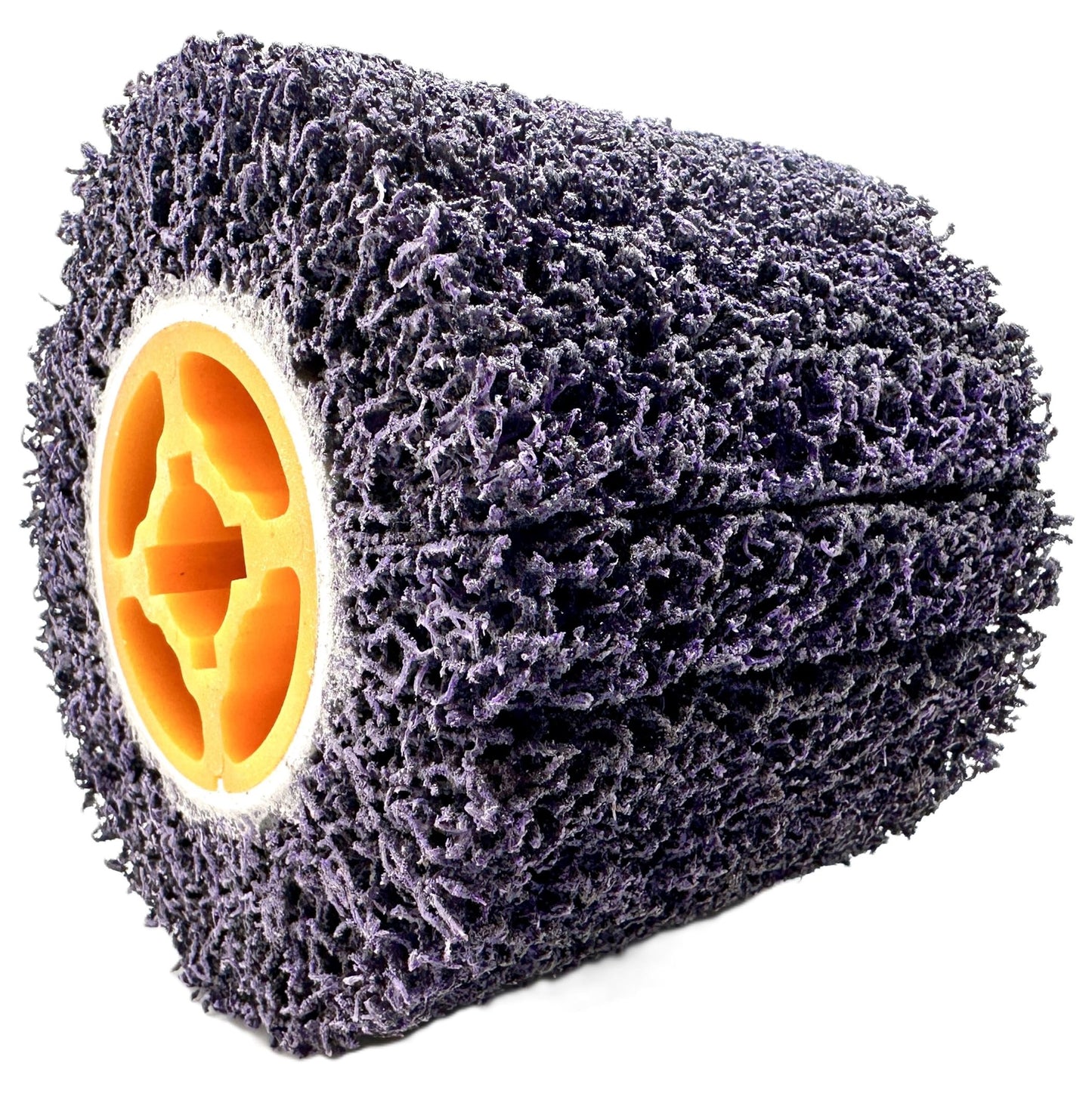 SuperGrindz 4.5” x 4” (120x100) Purple Strip & Clean Abrasive Drum Paint & Rust Remover, 36 Grit Wire Drawing Polishing Wheel for Metal Wood Surface Conditioning Clean Descale Welds Oxidation Removal