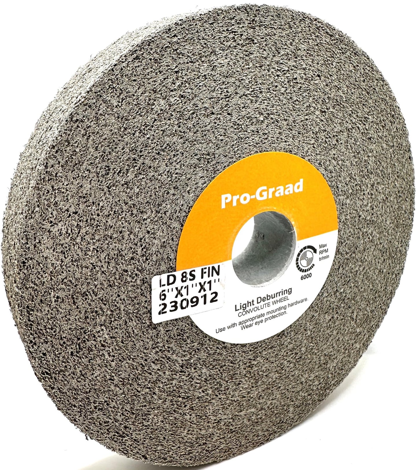 Pro-Graad Light Deburring Wheel - 6" x 1" x 1" 8S Fine Grit - Silicon Carbide – Light Deburring, Finishing and Polishing Wheel – 01675 - Convolute - (1 Pack)