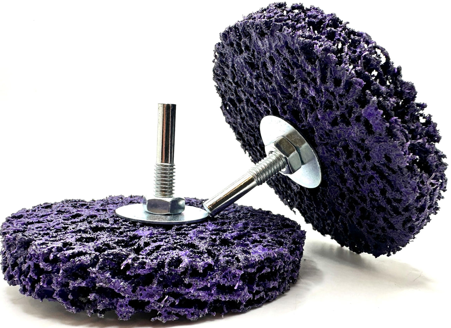 Pro-Graad 2 Pack Paint Stripping Disc Drill Attachment | 4" x 1/2" Wide with 1/4" Shaft | Strip & Clean Discs Remove Paint Coating Rust | Purple | Pack of 2