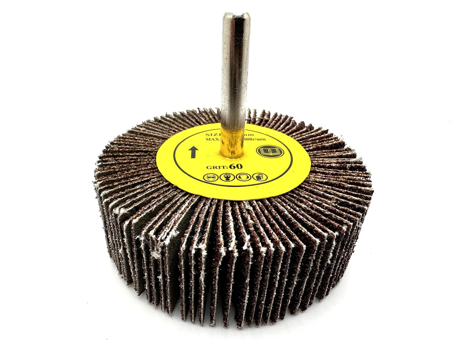 Pro-Graad SuperGrindz 10 Pack 3" x 1" x 1/4" 60 Grit Aluminum Oxide Shank Mounted Abrasive Flap Wheels, Ideal for Metal, Wood, Grinding, Blending, Polishing, Rust & Paint Removal