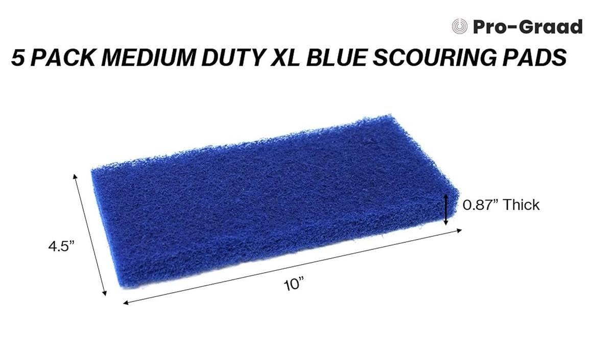Pro-Graad Blue Scouring Pads 10" x 4.5", XL, 5 Pack
