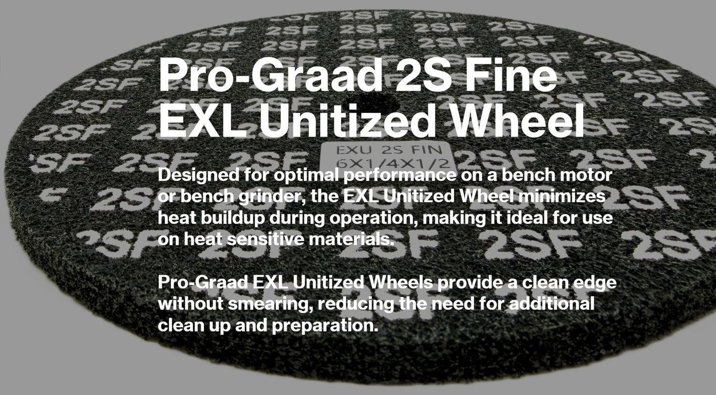 Pro-Graad EXL Unitized Wheel, Silicon Carbide, 6" Diameter x 1/4" Wide x 1/2" Arbor, 2S Fine | 13741 | (Pack of 1)
