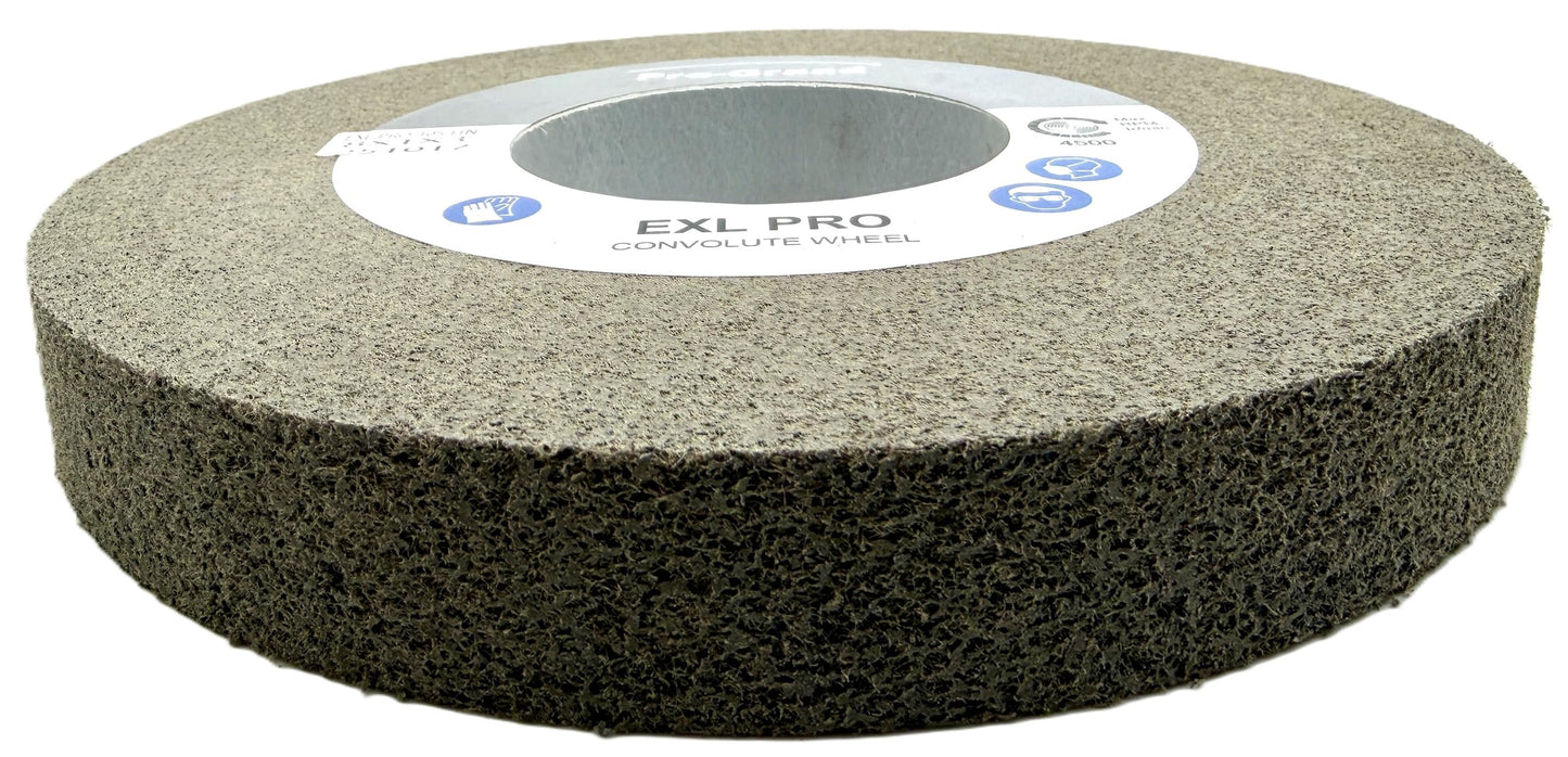 Pro-Graad 8” x 1” x 3” 10S Fine EXL PRO Convolute Deburring Polishing Wheel -  Silicon Carbide - Professional Grade - Metal Deburring, Finishing and Polishing Wheel – 94918 - 1 Pack