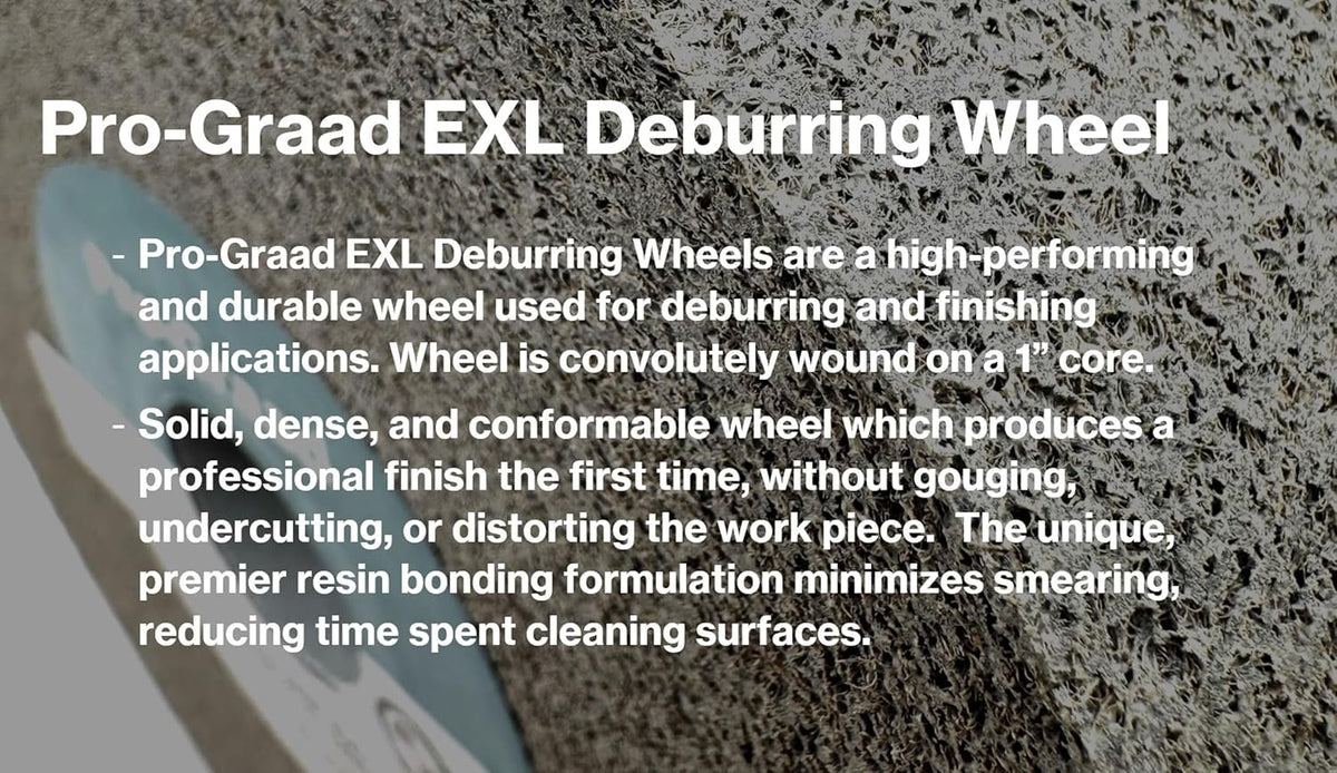 Pro-Graad EXL Deburring Wheel - 6" x 1" x 1" 9S Medium Grit - Silicon Carbide - Metal Deburring, Finishing and Polishing Wheel - Convolute - (1 Pack)