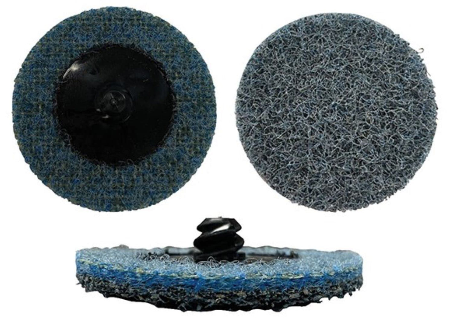 Pro-Graad 2" Quick Change Non-Woven Nylon Surface Conditioning Discs for Deburring Sanding Blending Polishing Paint Removal with Male R-Type Backing Use with Die Grinder - Blue - (Fine) - (25 Pack)