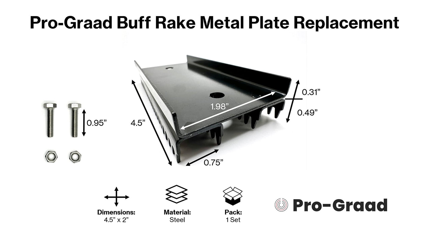 Pro-Graad Buff Rake Metal Plate Replacement | Buffing Wheel Rake Teeth Head with 2 Set Screws | Buff Rake Tool | Dress and Clean Buffing Wheel Surface for Compound and Residue Cleaning (Pack of 1)
